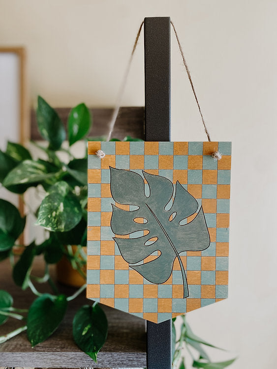 Checker Monstera Stain by Numbers Kit
