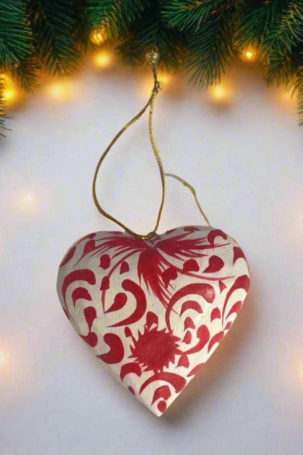 Hanging Heart Ornament - Red