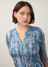 3/4 Sleeve Henley Top