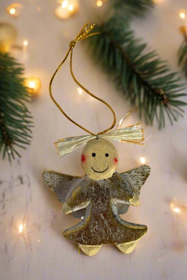 Hanging Angel Ornament - Gold