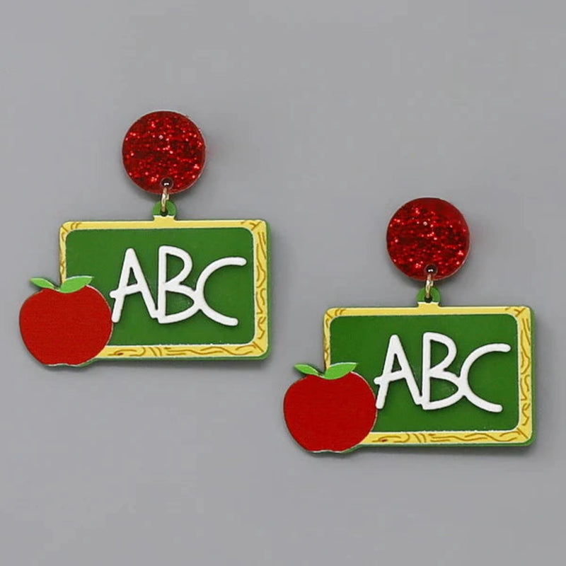 ABC Chalkboard Teacher Earrings