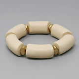 Wooden Tube Stretch Bracelet