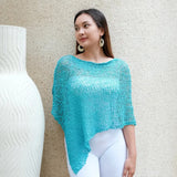 Short Popcorn Knit Poncho