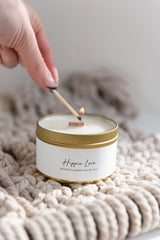 Hippie Love Tin Candle