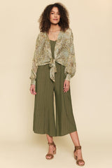 Leopard Tie Front Kimono