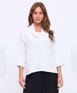 3/4 Sleeve Cowl Neck