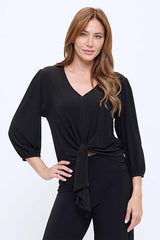 Front Tie Vneck Top