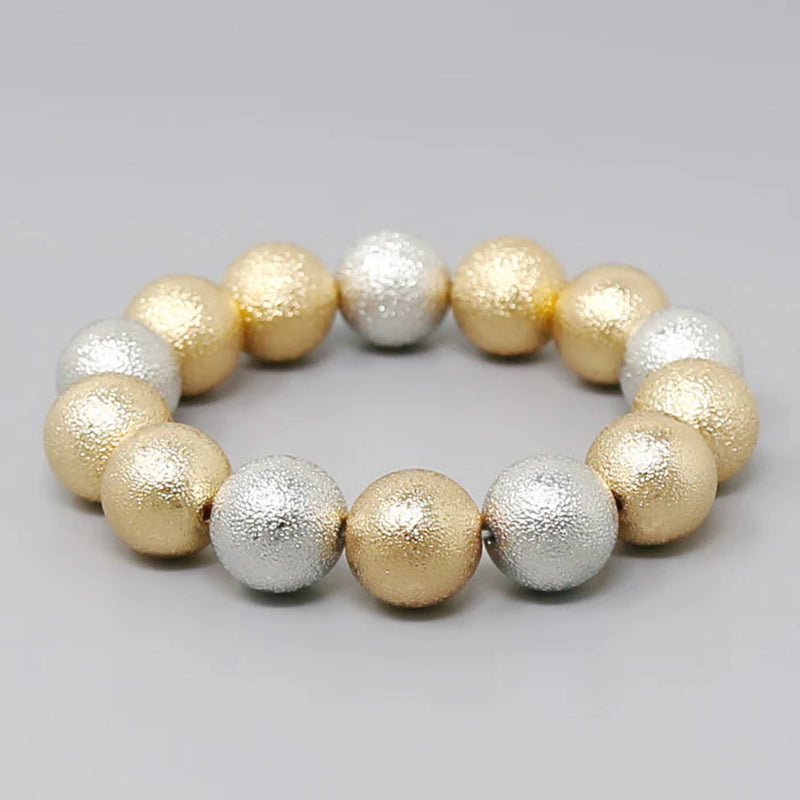 Textured Metal Ball Stretch Bracelet