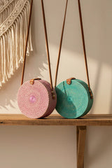 Round Rattan Purse
