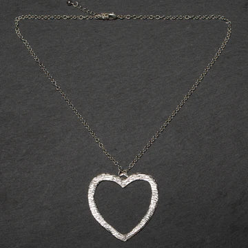 Textured Heart Pendant SILVER