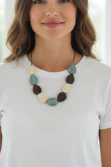 Wooden Tear Drop Necklace