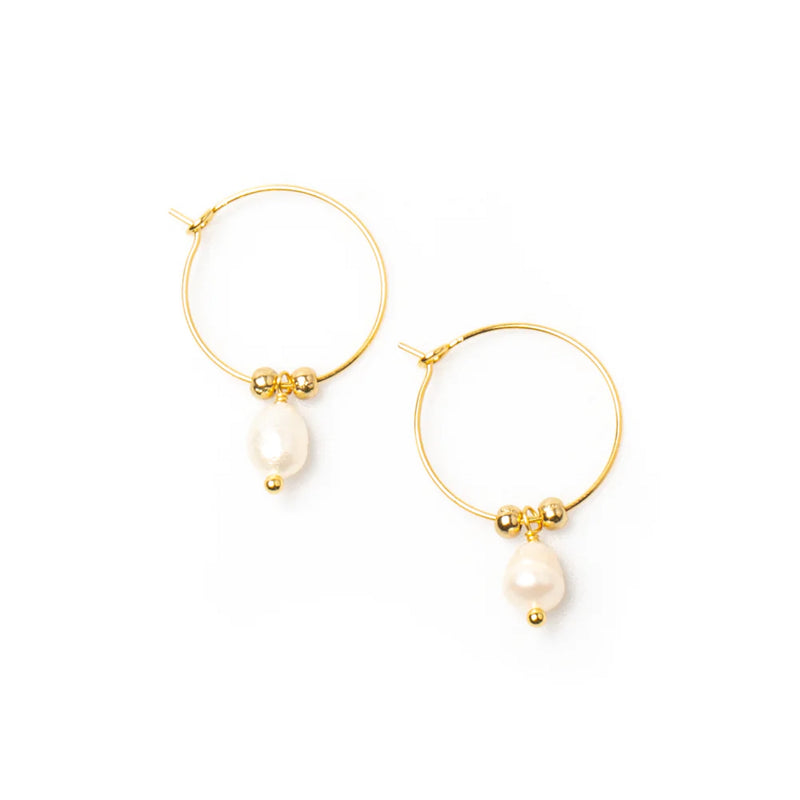 Hoop & Pearl Earrings