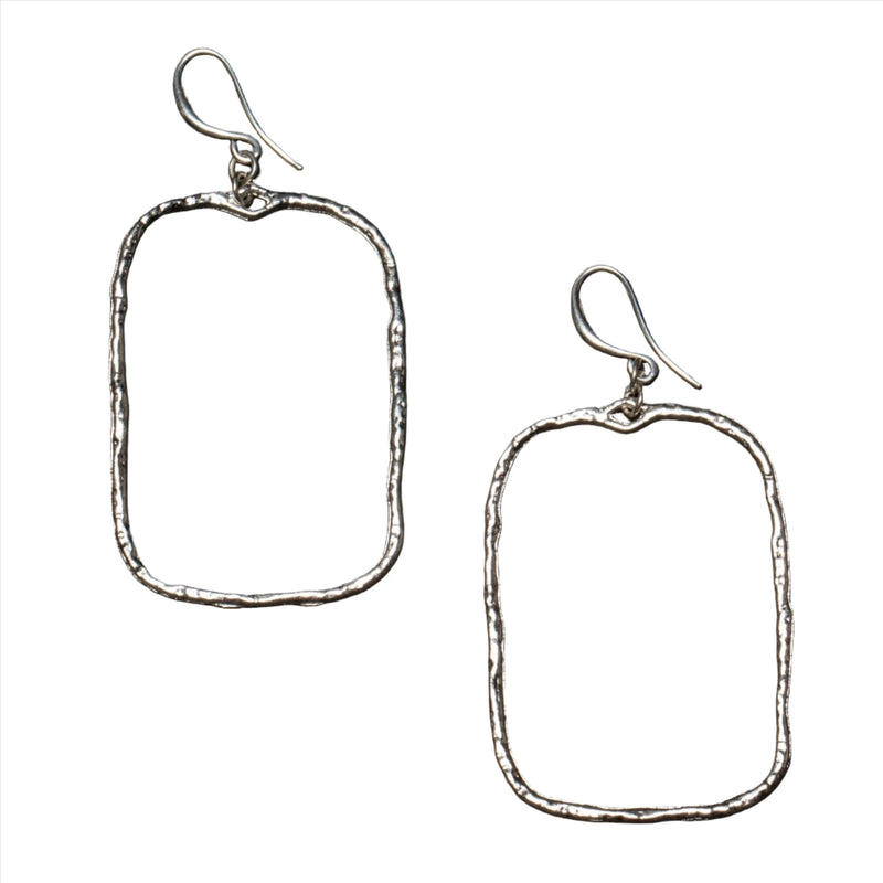 Hammered Rectangular Earrings