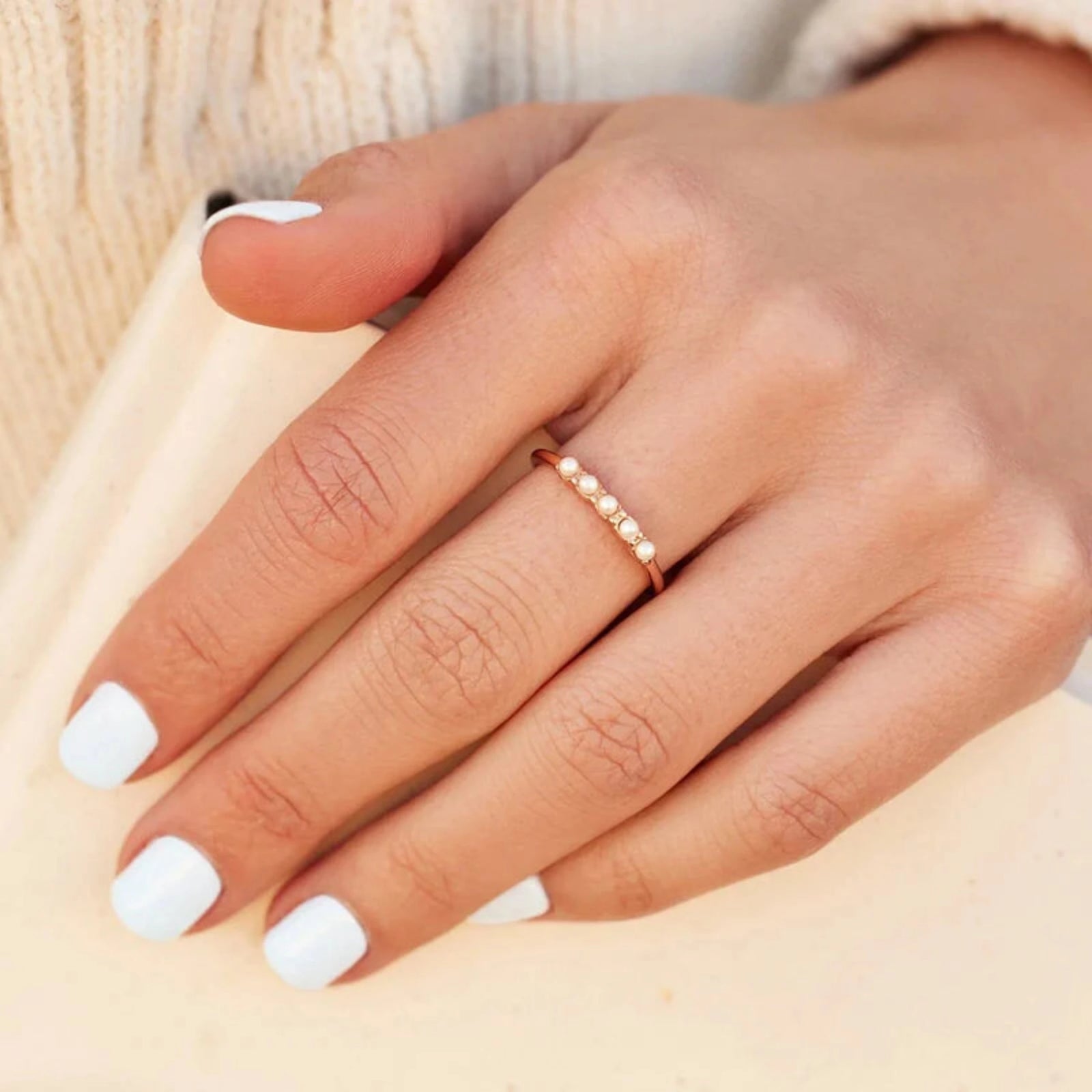 Mini Pearl Pave Ring – Post Office by Shannon Passero