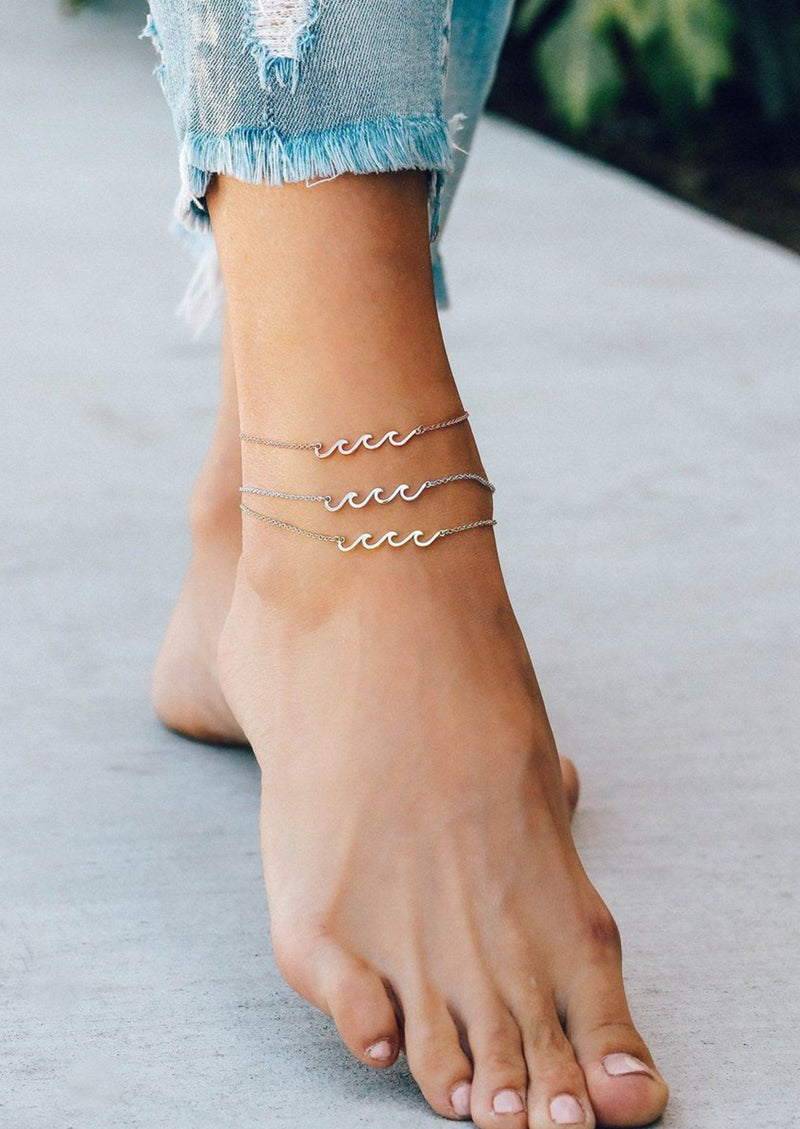 Delicate Wave Anklet Jewelry - The Post Office by Shannon Passero. Fashion Boutique in Thorold, Ontario