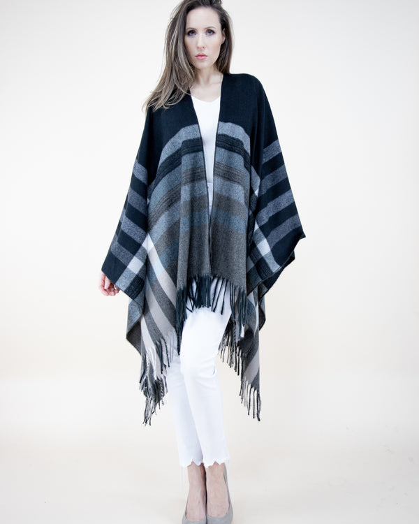 Waffle Plaid Ruana Wrap Coverups - The Post Office by Shannon Passero. Fashion Boutique in Thorold, Ontario