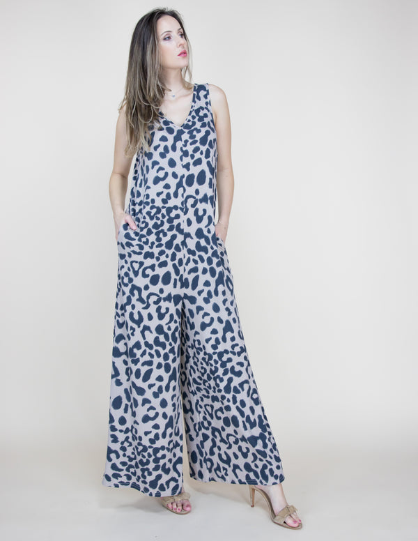Sleeveless Leopard Jumpsuit Coverups - The Post Office by Shannon Passero. Fashion Boutique in Thorold, Ontario