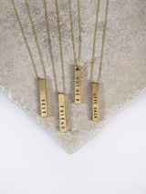Brass Block Necklace Brass Jewelry - The Post Office by Shannon Passero. Fashion Boutique in Thorold, Ontario
