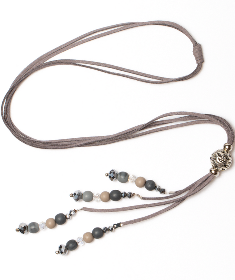 Long Beaded Tassel Necklace