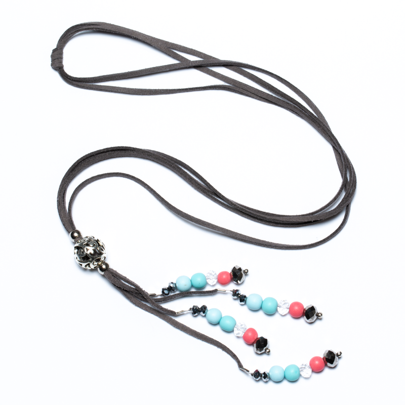 Long Beaded Tassel Necklace