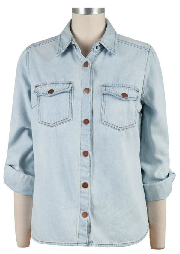 Front Pocket Denim Shirt