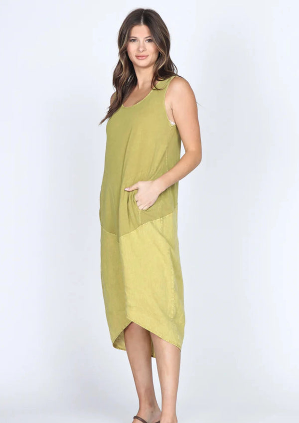 Mineral Wash Cocoon Midi Dress