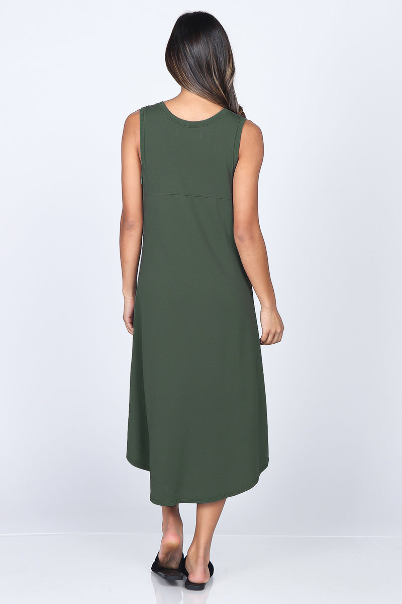 French Terry A-Line Sleeveless Dress