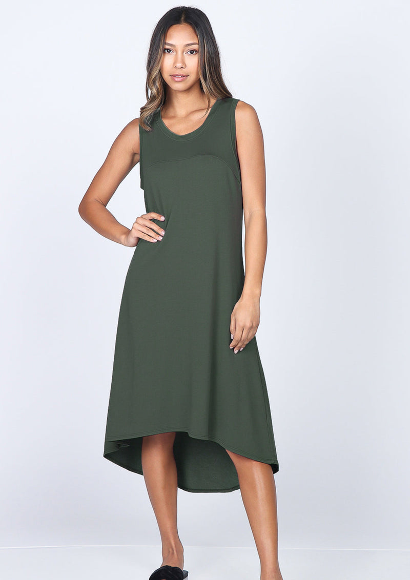 French Terry A-Line Sleeveless Dress