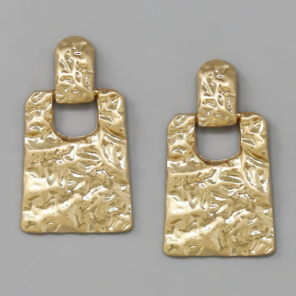 Hammered Trapeze Drop Earrings