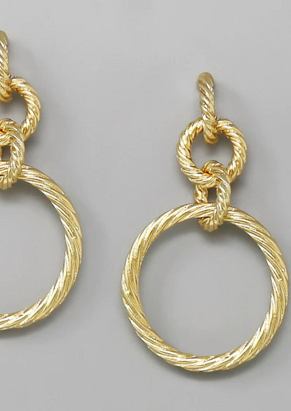 Rope Hoop Drop Earrings