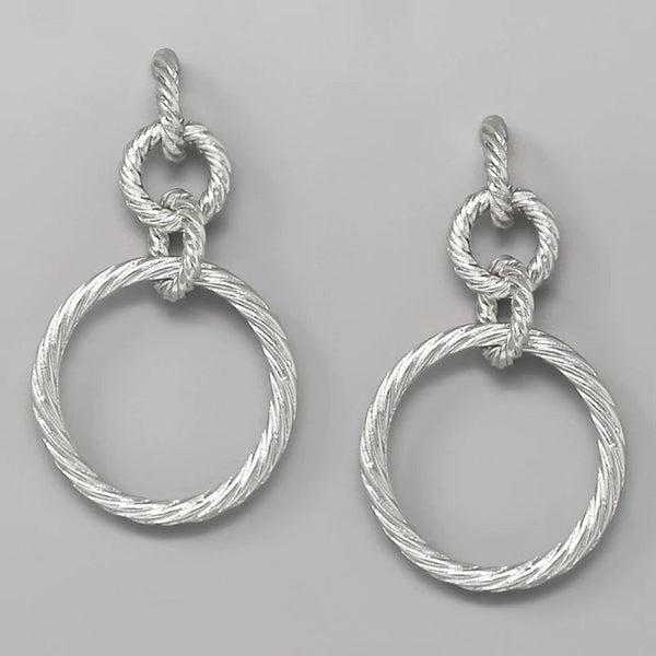 Rope Hoop Drop Earrings