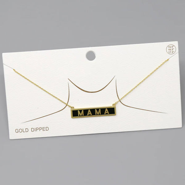Mama Enamel Gold Dipped Chain Necklace